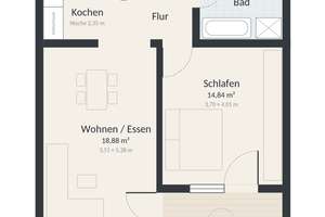 Erstbezug nach Renovierung: 2-Zimmer-Wohnung mit Südwestbalkon, Einbauküche und TG-Stellplatz – 92318 Neumarkt in der Oberpfalz – Vorschaubild 3