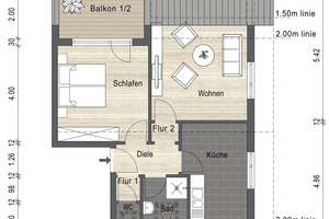 Attraktive Kapitalanlage – Vermietete 2-Zimmer-Dachgeschosswohnung mit Loggia – 79114 Haslach-Haid, Freiburg im Breisgau – Vorschaubild 12