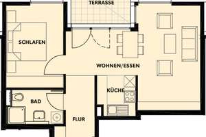 Moderne 2 Zimmer-Erdgeschoss-Wohnung in ruhiger Lage! – Uhuweg 5, 70499 Wolfbusch, Stuttgart – Vorschaubild 2