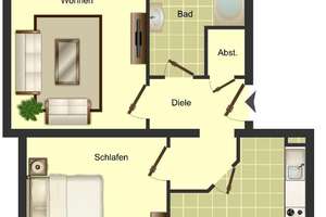 2-Zimmer-Wohnung in Duisburg Hüttenheim – Am Himgesberg 12, 47259 Hüttenheim, Duisburg – Vorschaubild 2