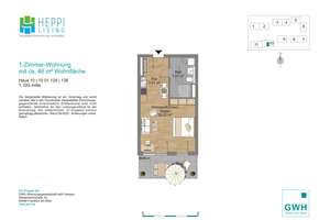 Schicke 1-Zimmer-Single-Wohnung mit offenem Schnitt in moderner Wohnanlage – Karl-Busch-Str. 7, 64646 Heppenheim (Bergstraße) – Vorschaubild 4