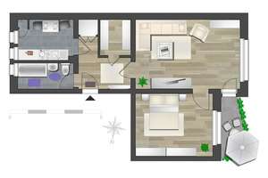 Zentral gelegene 2-Raum-Wohnung mit Balkon – Gustav-Freytag-Str. 2, 9111 Zentrum, Chemnitz – Vorschaubild 7