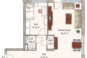 Helle Familienwohnung mit großem Balkon – Eisenhutweg 33, 70374 Sommerrain, Stuttgart – Vorschaubild 3