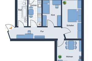 3 Raum • vermietet • mit Balkon • in Chemnitz • Hilbersdorf • Kapitalanlage • jetzt kaufen! – Die vollständige Adresse der Immobilie erhältst du vom Anbieter., 9131 Hilbersdorf, Chemnitz – Vorschaubild 3