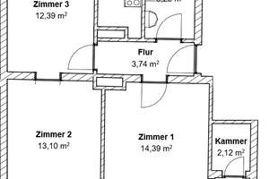 3 ZKB mit Balkon in Bettenhausen! – Dormannweg 8, 34123 Bettenhausen, Kassel – Vorschaubild 2