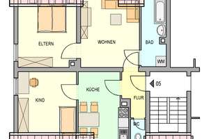 Ruhige 3-Zimmer-Dachgeschoß-Wohnung Nähe Stadtmitte