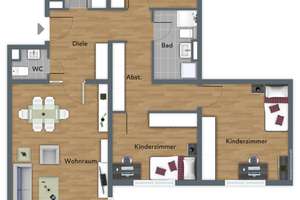 Helle 4-Zimmer Wohnung mit Südbalkon – Weidigweg 23, 64297 Eberstadt, Darmstadt – Vorschaubild 3
