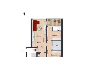 Großzügige 3-Zimmer-Wohnung in Detmerode // 2.OG rechts – John-F.-Kennedy-Allee 36, 38444 Detmerode, Wolfsburg – Vorschaubild 4
