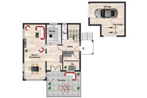Modernisiertes Einfamilienhaus mit Einliegerwohnung, Küchen, Kamin, Garage und zauberhaftem Garten – Die vollständige Adresse der Immobilie erhältst du vom Anbieter., 73614 Schorndorf – Vorschaubild 29
