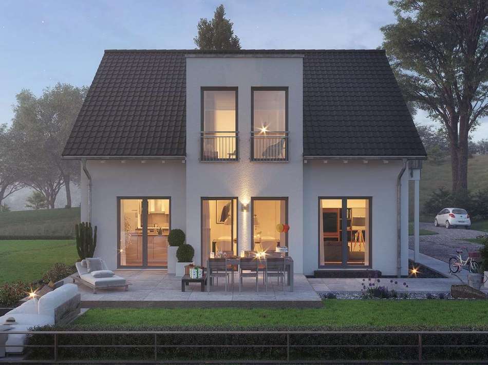 Terrassenansicht mit Erker Som