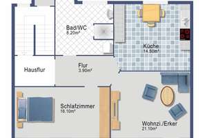Gemütliche vermietete Eigentumswohnung im Jenaer Westviertel  – Die vollständige Adresse der Immobilie erhältst du vom Anbieter., 7743 Jena-West, Jena – Vorschaubild 11