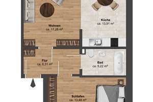 Vermietete 2-Raum-Wohnung mit großem Wohnbereich, Balkon und modernem Schnitt im sanierten Altbau – 4229 Plagwitz, Leipzig – Vorschaubild 24