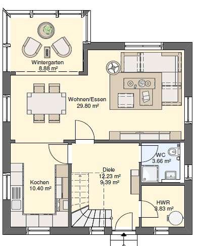 Grundrissbeispiel Erdgeschoss(