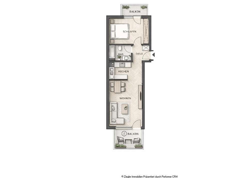 1 Wohnzimmer Ansicht a