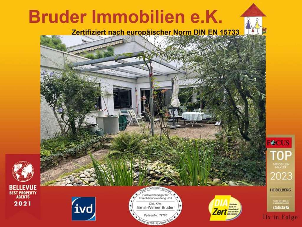Immobilie in Heidelberg - Heidelberg-Emmertsgrd: Terrassenhaus direkt am Wald, 47m² WZ, ELW mgl., Garage, keine K-Prov., FREI - Bild 0