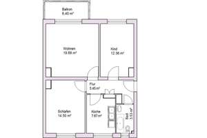 3-Raum-Wohnung mit großem Balkon! – Schilfbreite 64, 39120 Leipziger Straße, Magdeburg – Vorschaubild 2