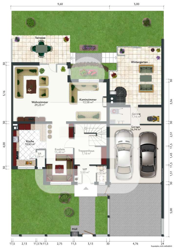 Immobilie in Grünwald - Interessante Doppelhaushälfte im Süden von Grünwald - Bild 1