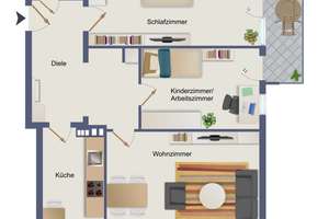 Friedrichstadt: Helle, geräumige 3-Raum-Wohnung mit 2 Balkonen und EBK