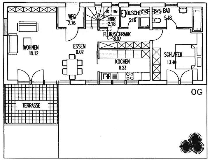 Grundriss Wohnung oben