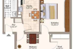 Klasse 3-Zimmer Wohnung in Augsburg / Pfersee zu verkaufen! – Die vollständige Adresse der Immobilie erhältst du vom Anbieter., 86157 Pfersee-Nord, Augsburg – Vorschaubild 7