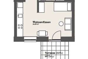 KRONSRODE | NEUBAU | Moderne 1-Zimmer-Wohnung mit Terrasse und Einbauküche (optional) – Rosalind-Franklin-Allee  22, 30539 Bemerode, Hannover – Vorschaubild 9