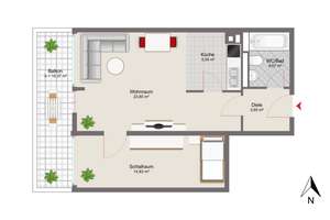 Modernisierte 2-Zimmer-Wohnung im 5. OG mit großer Loggia – Die vollständige Adresse der Immobilie erhältst du vom Anbieter., 81477 Solln, München – Vorschaubild 16