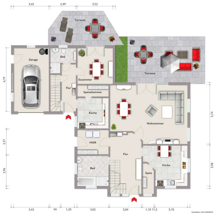 Grundriss Erdgeschoss (nicht m