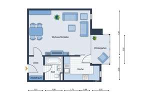 Krefeld-Linn: Hübsches Apartment mit verglastem Balkon – Hafenstr. 18a, 47809 Linn, Krefeld – Vorschaubild 6