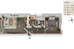  Sonnige 2-Zimmer-Wohnung – München-Laim zum Verlieben – Die vollständige Adresse der Immobilie erhältst du vom Anbieter., 80686 Friedenheim, München – Vorschaubild 2