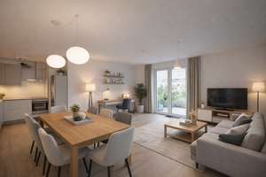 Neuwertige 3-Zi. Erdgeschosswohnung! City-Oase! EBK! Gartenterrasse! Aufzug! TG-Platz!
