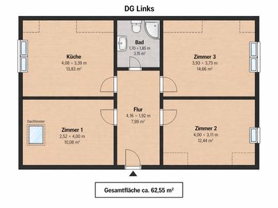 3 Zimmer Wohnung 63qm Erstbezug nach Kernsanierung 3 OG