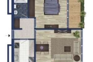 Helle 2-Zimmer Wohnung möbliert  mit Balkon in Heilbronner Kernstadt – Rosenbergstr 44, 74072 Heilbronn, Heilbronn – Vorschaubild 8