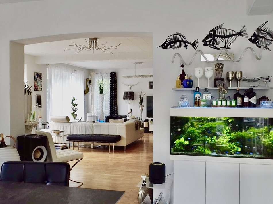 Esszimmer Blick auf Wohnzimmer