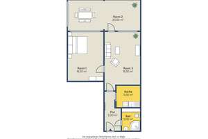 Frisch sanierte 2-Raum-Wohnung mit großem Wintergarten – Bästleinstr. 10, 4347 Schönefeld-Ost, Leipzig – Vorschaubild 2