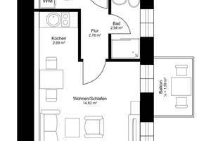 Erstbezug nach Kernsanierung - Studentenappartment mit Balkon - Befristung bis Ende 08/27 – Die vollständige Adresse der Immobilie erhältst du vom Anbieter., 80799 Universität, München – Vorschaubild 9