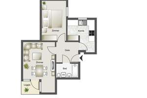 2-Zimmer Wohnung in Harpen für Senior*innen mit WBS – Bernsteinweg 19 B, 44805 Harpen/Rosenberg, Bochum – Vorschaubild 3
