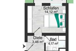 2-Zimmer-Erdgeschosswohnung mit Balkon, Terrasse, eigenem Garten und Tiefgaragenstellplatz – Die vollständige Adresse der Immobilie erhältst du vom Anbieter., 76135 Südweststadt, Karlsruhe – Vorschaubild 12