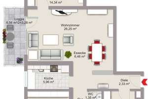 Modernisierte 4 Zimmer Wohnung mit zwei Balkonen und schöner Fernsicht – Die vollständige Adresse der Immobilie erhältst du vom Anbieter., 64319 Pfungstadt – Vorschaubild 15