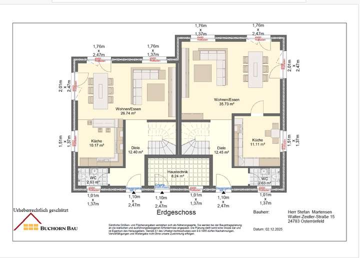 Entwurfsplanung Grundriss EG