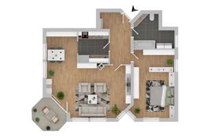 Geschmackvolle 2,5-Zimmer-Wohnung mit geh. Innenausstattung mit Balkon und EBK in Stuttgart – Die vollständige Adresse der Immobilie erhältst du vom Anbieter., 70597 Degerloch (Ortsteil), Stuttgart – Vorschaubild 2