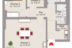 Bremen-Östliche Vorstadt: Moderne 3-Zimmer mit schönem Weitblick in guter Lage  – Die vollständige Adresse der Immobilie erhältst du vom Anbieter., 28205 Peterswerder, Bremen – Vorschaubild 16