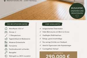 2-Zimmer-Wohnung in Hamburg Barmbek am Stadtpark  – Wasmannstraße 31b, 22307 Barmbek-Nord, Hamburg – Vorschaubild 2