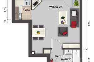Befristet vermietete 1 Zimmer Wohnung mit Außenstellplatz zum Kauf in Hamburg Lokstedt - Wentzel Dr. – Die vollständige Adresse der Immobilie erhältst du vom Anbieter., 22529 Lokstedt, Hamburg – Vorschaubild 2