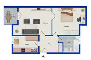 Kapitalanlage in grüner Wohnlage: 2-Zimmer-Wohnung in Berlin-Rosenthal – Die vollständige Adresse der Immobilie erhältst du vom Anbieter., 13158 Rosenthal, Berlin – Vorschaubild 8