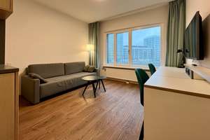Möbliertes Studio 4.OG im Fritz Tower, Concierge und Gym – Lehrter Strasse 24b, 10557 Moabit, Berlin – Vorschaubild 1