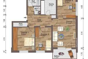 ** PROVISIONSFREI ! ** 4- Raum- ETW in D- Lörick, Niederdonker Str. 39 mit Balkon, ab sofort frei ! – Niederdonker Straße 39, 40547 Lörick, Düsseldorf – Vorschaubild 2