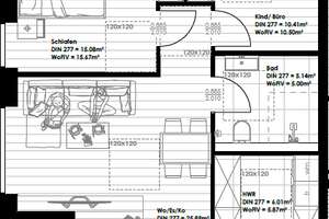 Helle 3-Zimmer-Neubauwohnung | KfW-förderfähig für Eigennutzer & Kapitalanleger – 26135 Drielaker Moor, Oldenburg (Oldenburg) – Vorschaubild 5