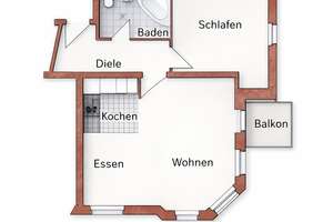 // Frisch saniert u. komplett möbliert (inkl. Glasfaseranschluss) // – Friesenstraße 7, 4177 Altlindenau, Leipzig – Vorschaubild 3