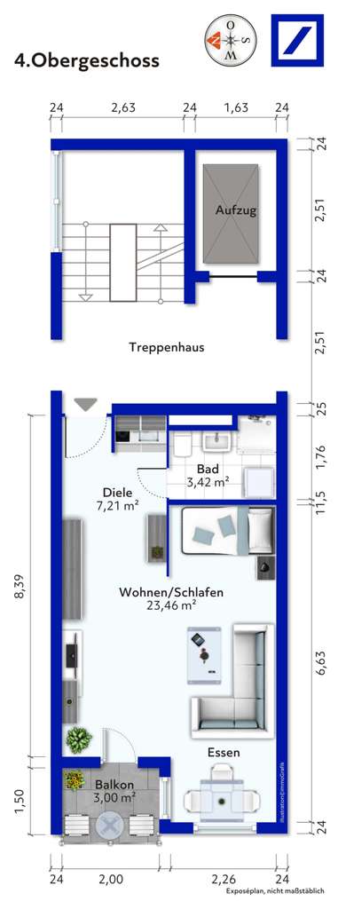 Immobilie in Leonberg - Top-Lage: helle 1,5 Zimmer-Wohnung in Leonberg, Nähe Leo Center - Bild 1
