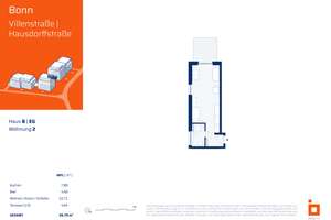 RESERVIERT! B02: 1-Zimmerwohnung im EG mit Terrasse zur Gartenseite – Hausdorffstraße 348, 53129 Dottendorf, Bonn – Vorschaubild 4